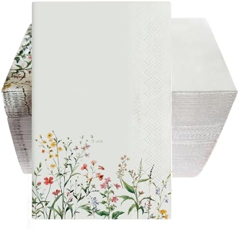 100PCS Wood Pulp Paper Party Disposable Napkins, 6.5X6.5inch 3-Ply