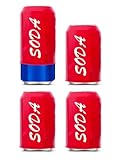 Can Covers that Look Like Soda, Silicone Sleeves for Cans, Can Wraps, Fits All 12FL OZ 355ml (Red - 4 Pack)