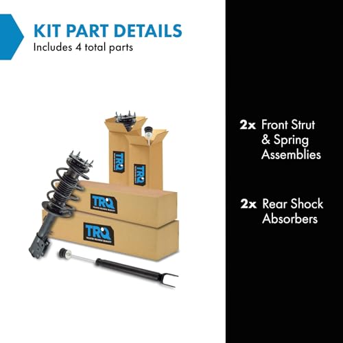 Image of TRQ Front and Rear Complete Strut Assembly & Shock Absorber Kit Complete Strut & Coil Spring Assembly Compatible with 2011-2012 Ford Explorer