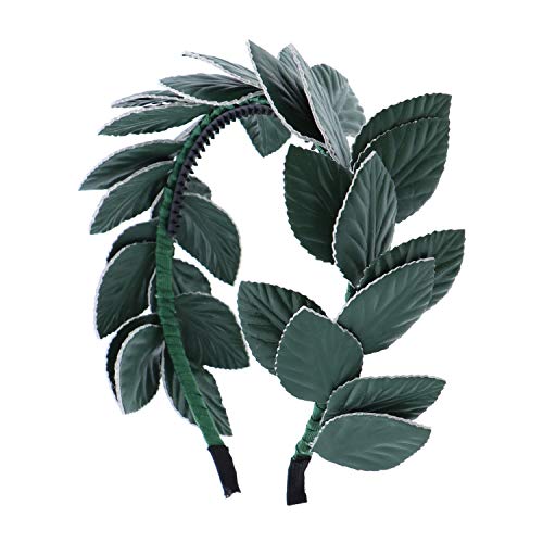 Pleather Leaf Wreath Headband for Women and Girls - Green