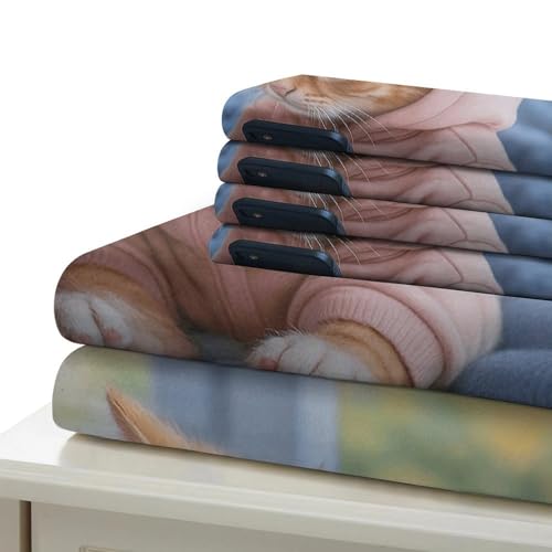 Housse de couette chatons hypoallergénique pour lit enfant une place