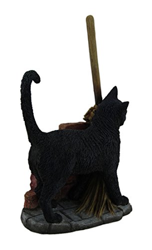 Figura decorativa de gato negro de resina pintada a mano 11 in miniatura 2