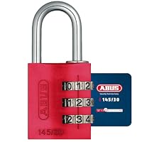 ABUS Zahlenschloss 145/30 Rot - Kofferschloss, Spindschloss u. v. m. - Aluminium-Vorhängeschloss - individuell einstellbarer Zahlencode - ABUS-Sicherheitslevel 3 – Ansicht 1
