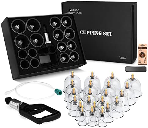 Cupping Set,Professional Chinese Acupoint Cupping Therapy Sets Suction Hijama Cupping Set with Vacuum Magnetic Pump Cellulite Cupping Massage Kit 22-Cups