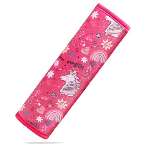 Image of Seat Belt Cover for Kids, Seat Belt Pad for Boys Girls, Car Seat Straps Shoulder Pads for Kids, Kid's Seat Belt Cushion, Shoulder Strap Pad, 1 Piece （Magic Unicorn）