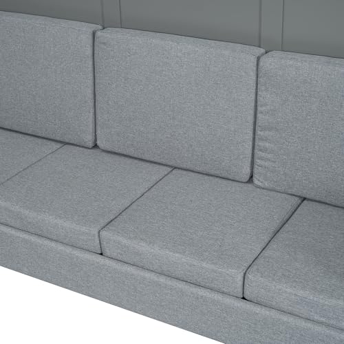 Merax Queen Size Murphy Cabinet Bed with Sofa, Wood Folding Murphy Bed with Open Shelves, Space-Saving Wall Bed for Guest Room and Home Office by Merax - Image 9