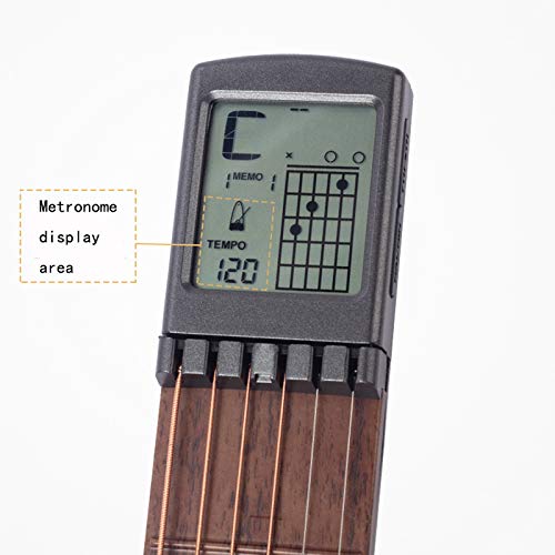 adiya Guitar Chord Trainer Pocket Guitar Chord Practice Tool Guitar Neck Trainer with Rotating Chord Chart Screen Small Guitar No Battery