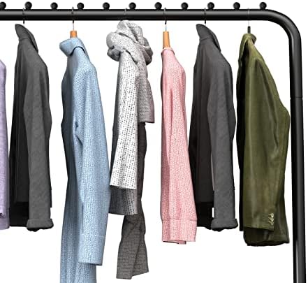 LOEFME Clothes Rails For Bedroom, Free Standing Coat Racks, Heavy Duty Clothes Rack, Metal Clothes Stand, Minimalism Garment Rack for Coats, Skirts, Shirts, Sweaters, Black