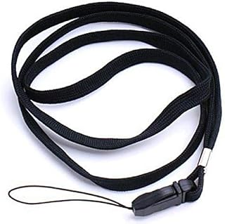 Black Lanyard 16 inch Length for ID Badge Holder Phone Camera Neck Strap Two Parts with Clasp by Noondl Stationary