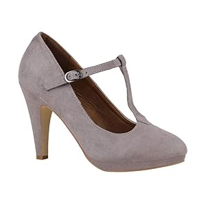 stiefelparadies stiefelparadies Damen Pumps Mary Janes Veloursleder-Optik High Heels Blockabsatz Grau T-Strap 36 Flandell stiefelparadies stiefelparadies Damen Pumps Mary Janes Veloursleder-Optik High Heels Blockabsatz Grau T-Strap 36 Flandell