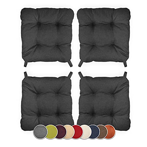 Galettes de chaise en forme de trapèze sunnypillow coussin anthracite 40x35x8 cm