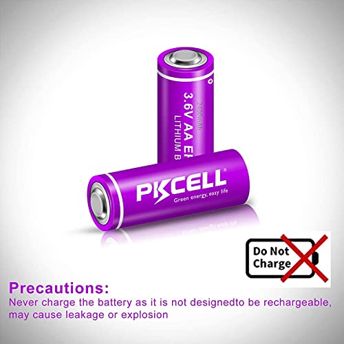 Er14505 Batteries 2 Pack, 3.6V Lthium Battery 2400Mah Aa 3.6V Er14505 Battery Non-Rechargeable Aa Size Battery Single-Use Battery For Water Electricity Meter Security Alarm System Sensors #TOP2