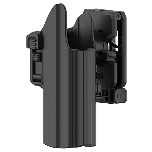 Universal OWB Holster Compatible with Glock 17 19 19X 45 Outside Waistband Holster Fits S&W M&P Compact, S&W M&P 9MM, H&K USP, CZ P09/P07, Walther P99 Springfield XD,Sig Sauer P320,360° Adjust