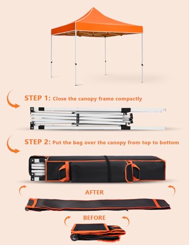 Heavy Duty Canopy Bag Replacement, Large Tent Storage Bag with Roller Wheels 63X10X10in, 800D Oxford Fabric Pop Up Canopy Replacement Parts3