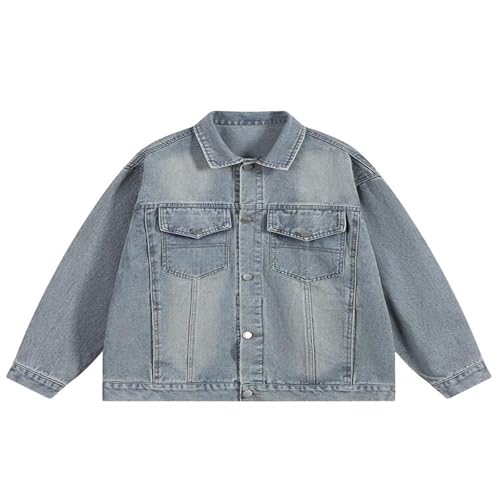 Veste en denim homme intersaisons coupe confort à revers durables