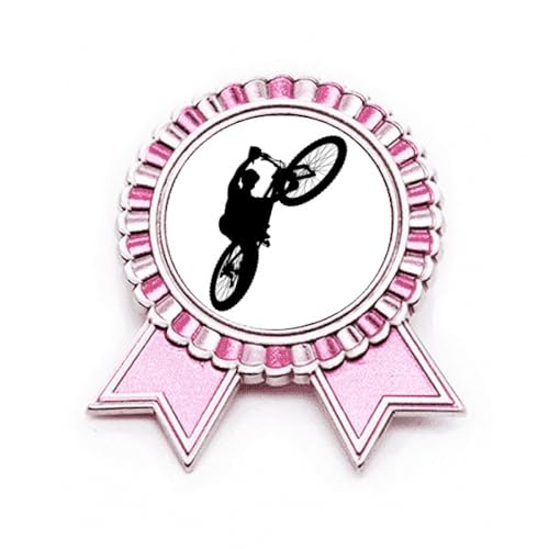 Broche de vélo rose en métal taille M pour passionnés de cyclisme
