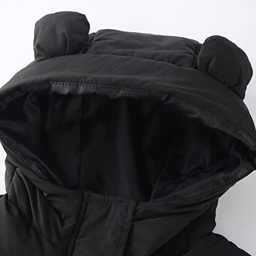 Toddler Boys Girls Puffer Vest Sleeveless Bear Ears Hood Down Jacket Kids Winter Coat Black Jacket Warm Outwear4