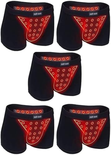 5-Packs Men's Underwear Magnetic Therapy Boxer Briefs Enlargement Underwear Tourmaline Prostate Panties