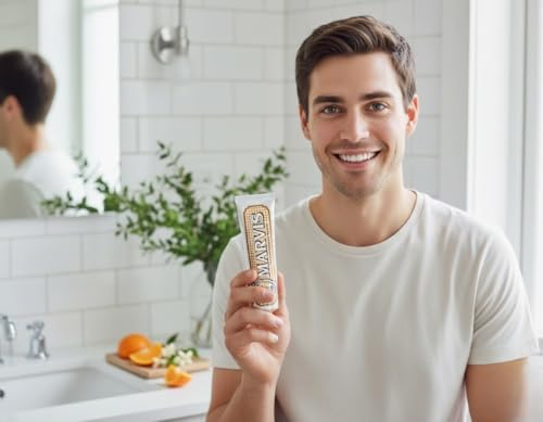 Image of Marvis Orange Blossom Bloom Toothpaste 75ml - Premium Italian Luxury Fluoride Toothpaste for Whitening, Fresh Breath, Oral Care, Plaque Removal, Refreshing Citrus Flavor, Anti-Cavity, Daily Dental Hygiene