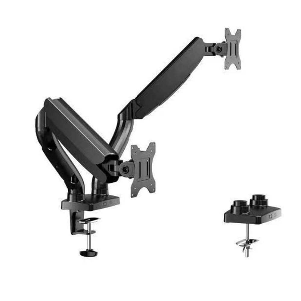 SaryEdge Height - Adjustable Monitor Stand Arm Adjustable Dual Arm Desk Monitor Mount with Built-in Gas Spring for Free Height Adjustment Desktop Computer Moni,