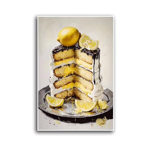 GOVWSRBJ Lemon Layer Cake Canvas Print Creamy Lemon Buttercream with