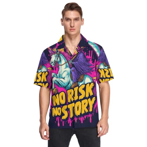 Camisa hawaiana Grim Reaper Risk Story para hombre de manga corta