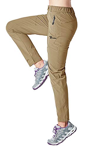 Rdruko Women's Hiking Pants Water-Resistant Quick Dry Outdoor Fishing Walking Athletic Pants(Khaki, Us S) #TOP2
