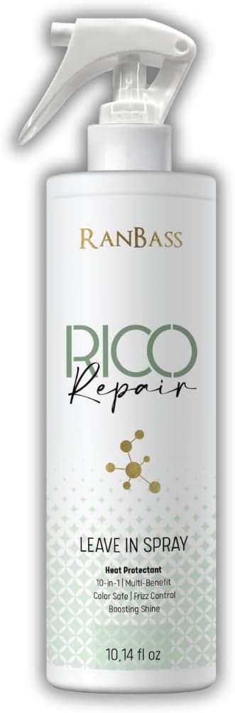 Rico Repair 3 Steps - Daily Maintenance Kit for Chemically Treated Hair, Strand Repair Line. Replenish Hair Mass, for Post-Bleaching and Hair Straightening. Sulfate-free & Color-safe (Shampoo 10.14 fl.oz + Conditioner 10.14 fl. oz + Leave-In 10.14 fl. oz) (Leave in Spray 10.14fl.oz)
