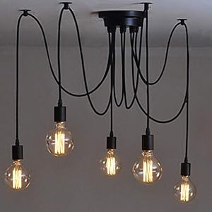 E27 Creative Edison kroonluchter antieke DIY kroonluchter 5 koppen lampen vintage industriële plafondlamp hanglamp lamp…