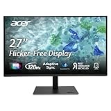 acer B277U GB 27 inch WQHD (2560x1440) IPS Monitor | ErgoStand Tilt Swivel Pivot Height Adjust | 120Hz AdaptiveSync |TUV Low BlueLight | Strong Sturdy Design | HDMI DP Audio Out | Speakers I Black
