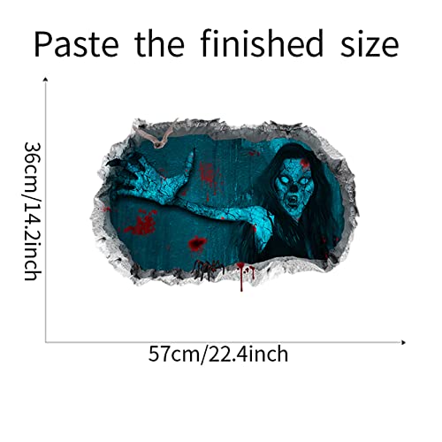 Halloween Wall Stickers Removable, Halloween Wall Decals Witch 3D Scary Wall Stickers For Bedroom, Ghost Wall Decor Posters Removable Halloween Ghost Art Murals Decorations Party Supplies #TOP3