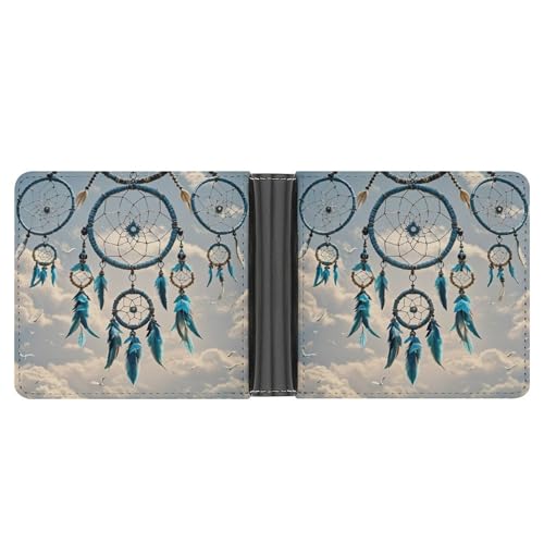 Portefeuille fin Native Dream Catcher en cuir pour homme actif au quotidien