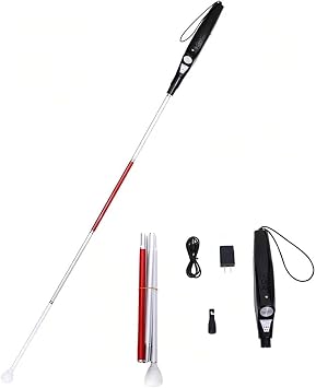 Electronic Blind Cane with Intelligent Obstacle Avoidance, Folding Walking Stick for Mobility and Safety