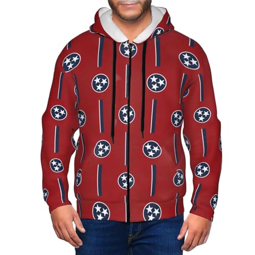 Sweat Tennessee à fermeture éclair et capuche ajustable style américain