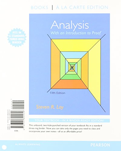 Analysis with an Introduction to Proof (Books a... 0321892534 Book Cover