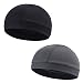 Moisture Wicking Cooling Skull Cap/Helmet Liner/Running Beanie Caps - Motorcycle Cycling Breathable Dome Cap Sweatband (1xBlack+1xGray, One Size)