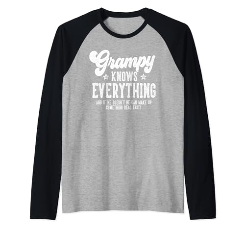 Hombre Funny Grampy Gag Gifts For Birthday Father's Day Grampy Camiseta Manga Raglan