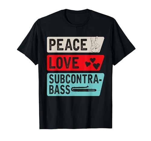 Musical Instruments Collection - Joueurs de saxophone sous-contrebasse Peace Love T-Shirt