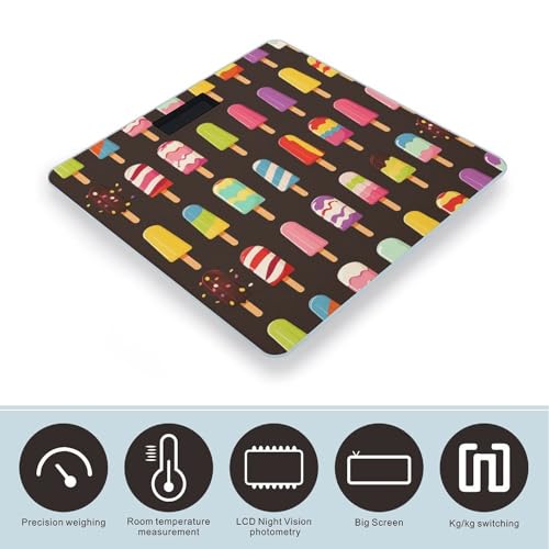 Báscula digital para baño con vidrio templado y pantalla LCD miniatura 3