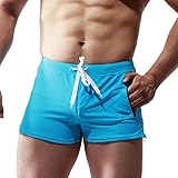 WQZYY&ASDCD Badehose Boardshorts Schwimmhose Neu Herren Bademode Surfshorts Sommer Strand Herren Schnelltrocknende Badeshorts Boxershorts Mit Taschen Und Reißverschlüssen-Sky_Blue_L