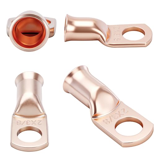 Terminales de anillo resistentes M10 con extremos de cobre para cable calibre 2 3