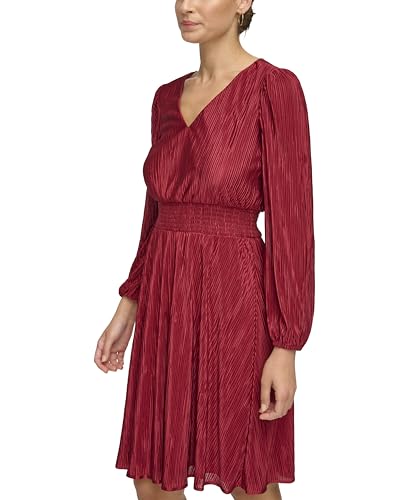 Image of Kensie Women's Balloon Sleeve Smocked Waist Mini Dress