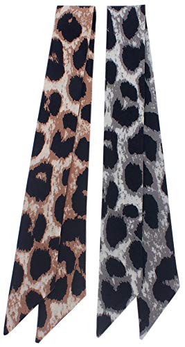 3pcs Beautiful Leopard Bag Handbag Handle Ribbon Scarf Hair Head Band Neck Scarf Neckerchief Scarf Head Wrap for Women Girls Decoration3