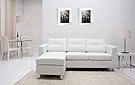 Gold Sparrow Detroit Convertible Sectional Sofa and Ottoman, White #2