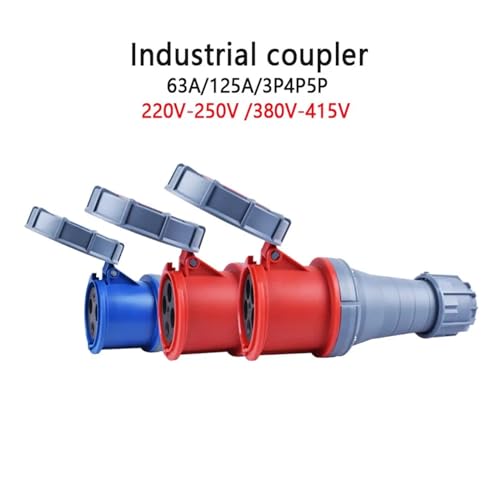 Enchufe industrial 125A 5P hermético IP67 para evitar fallos de corriente 5