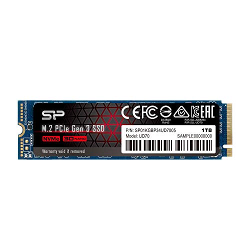 シリコンパワー SSD 1TB M.2 2280 PCIe3.0×4 NVMe1.3 最大読込3400MB/s 5年保証 SP01KGBP34UD7005