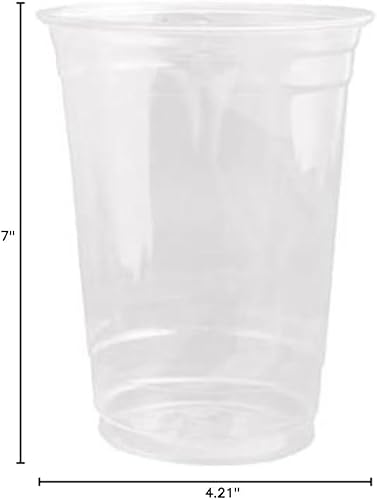 Miniatura 7 de Vasos de plástico PET transparente de 16 onzas, ajuste de tapa de 3.858 in, vasos fríos desechables (caja de 1000) (16 onzas)