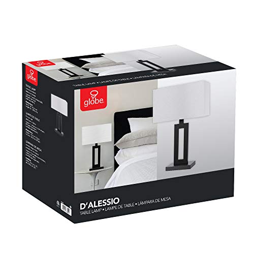 Globe Electric 67045 20" Table Lamp, Matte Black, White Linen Shade, On/Off Socket Rotary Switch, Table Lamp For Living Room, Home Décor, Lamps For Bedrooms, Room Décor, Home Improvement #TOP6