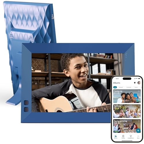 Lola Smart Digital Picture Frame 8 Inch, Share Moments Instantly via E-Mail or App - Blueberry
