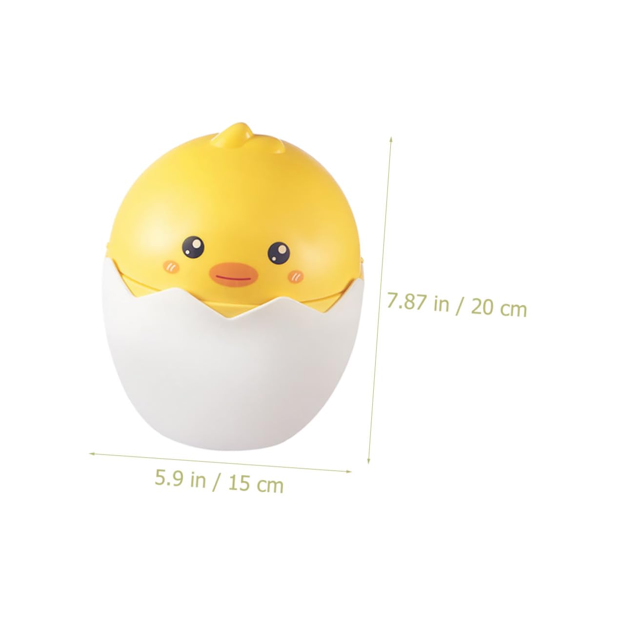 Yellow Cartoon Desktop Trash Can with Flip Lid for Desk Organization